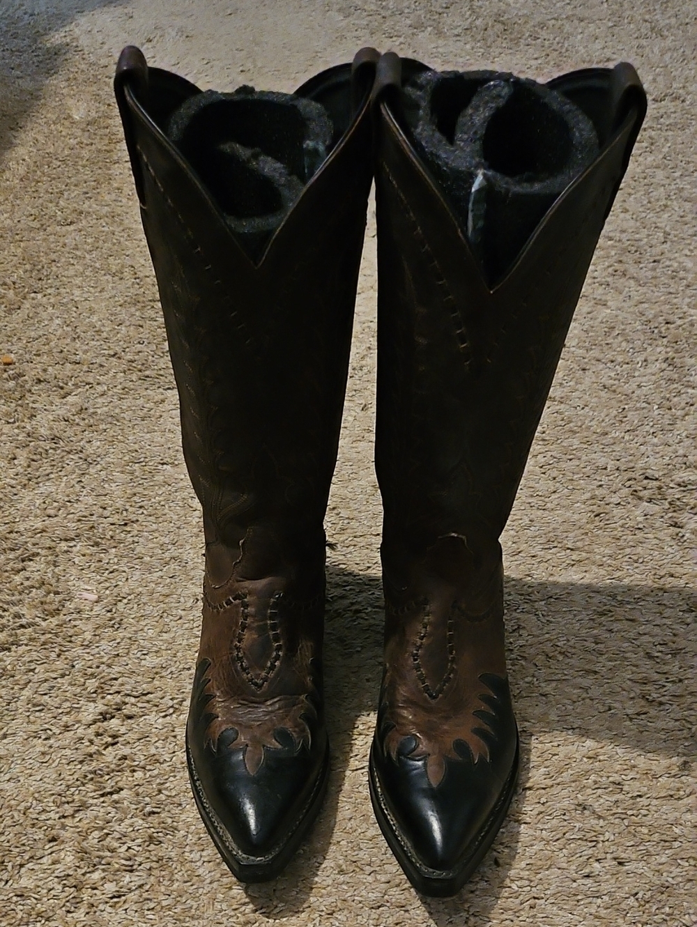Tony Lama Brown and Black Women's Western Cowboy Boots